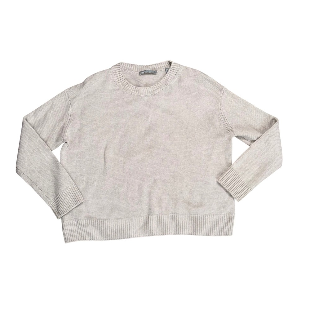 Vince Crewneck Sweater Women Medium Oatmeal Good 100% Cashmere Knit Relaxed